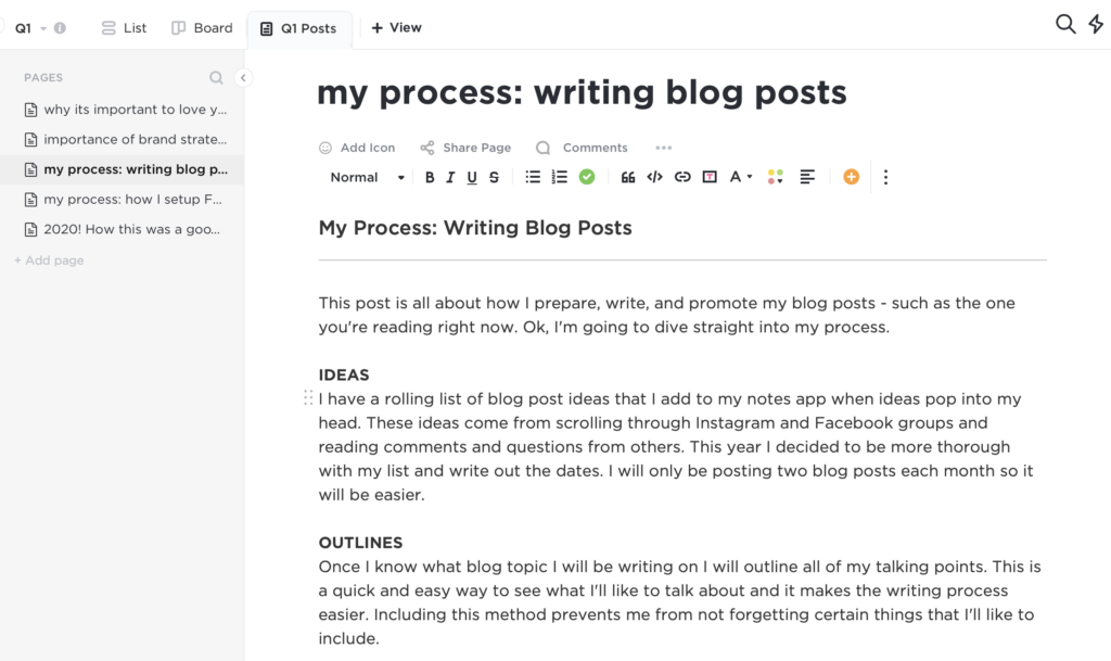 My Process: How I Prepare & Write my Blog Posts